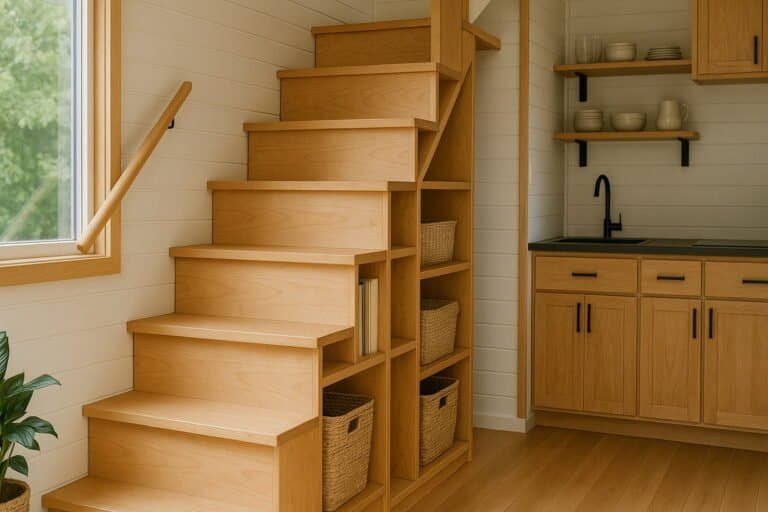 Space-Saving Tiny House Stairs