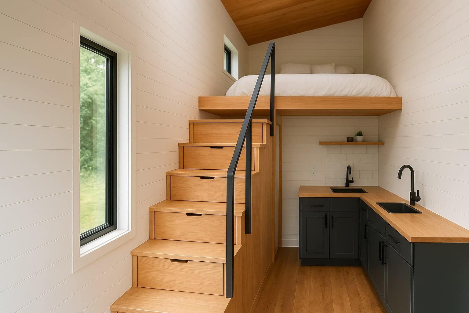 Stairs in a Tiny House: Smart, Space-Saving Designs & Tips - tinyhousel.com
