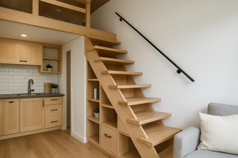 Space Saving Tiny House Loft Stairs