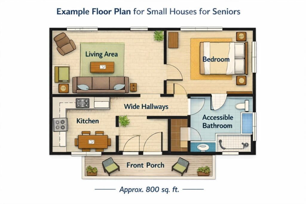 small house floor plan for seniors