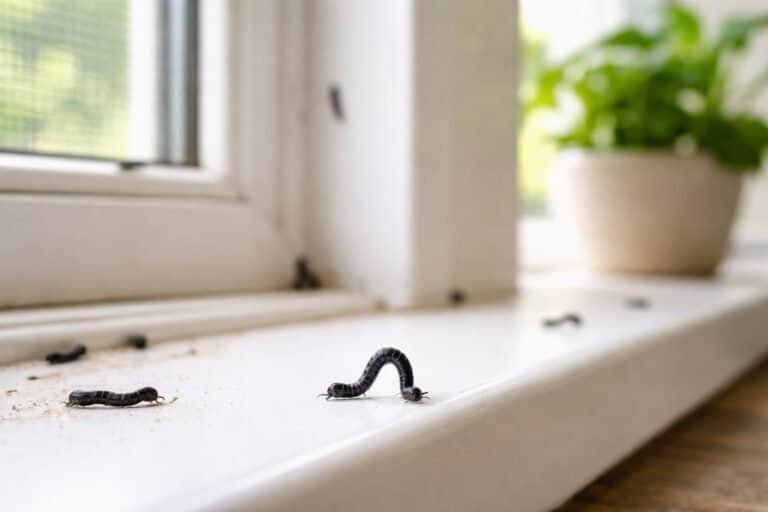 Tiny Black Inchworms in House
