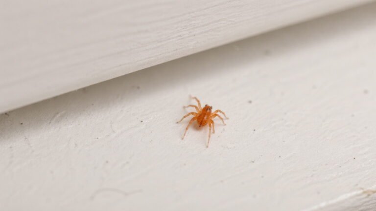 Tiny Orange Spider in House