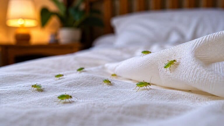 Tiny Green Bugs in Bed